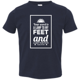Bible Verse Toddler Jersey T-Shirt - "Psalm 119:105" Design 2 (White Font) - Meditate Healing Christian Store