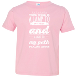 Bible Verse Toddler Jersey T-Shirt - "Psalm 119:105" Design 17 (White Font) - Meditate Healing Christian Store