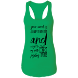 Bible Verses Ladies Ideal Racerback Tank - "Psalm 119:105" Design 18 (Black Font) - Meditate Healing Christian Store