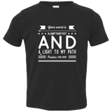 Bible Verse Toddler Jersey T-Shirt - "Psalm 119:105" Design 14 (White Font) - Meditate Healing Christian Store