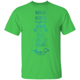 Bible Verse Men 5.3 oz. T-Shirt - "Psalm 61:2" Design 2 - Meditate Healing Christian Store
