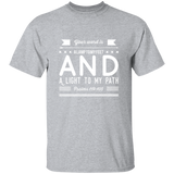Bible Verse Men 5.3 oz. T-Shirt - "Psalm 119:105" Design 14 (White Font) - Meditate Healing Christian Store