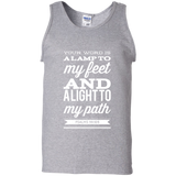 Bible Verse Men 100% Cotton Tank Top - "Psalm 119:105" Design 15 (White Font) - Meditate Healing Christian Store