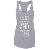 Bible Verse Ladies Ideal Racerback Tank - "Psalm 119:105" Design 20 (White Font) - Meditate Healing Christian Store