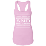 Bible Verse Ladies Ideal Racerback Tank - "Psalm 119:105" Design 11 (White Font) - Meditate Healing Christian Store