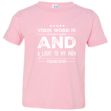 Bible Verse Toddler Jersey T-Shirt - "Psalm 119:105" Design 16 (White Font) - Meditate Healing Christian Store