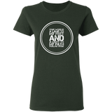 Bible Verse Ladies' 5.3 oz. T-Shirt - "Psalm 119:105" Design 8 (White Font) - Meditate Healing Christian Store