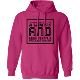 Bible Verse Men G185 Pullover Hoodie 8 oz. - Your Word Is Light To My Path ~Psalm 119:105~ Design 12