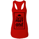 Bible Verses Ladies Ideal Racerback Tank - "Psalm 119:105" Design 2 (Black Font) - Meditate Healing Christian Store