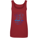 Bible Verses Ladies' 100% Ringspun Cotton Tank Top - "Psalm 61:2" Design 7 - Meditate Healing Christian Store