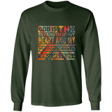 Bible Verse Long Sleeve Ultra Cotton T-Shirt - "Psalm 73:26" Design 5 - Meditate Healing Christian Store