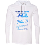 Bible Verse Men Long Sleeve T-Shirt Hoodie - "Psalm 61:2" Design 18 - Meditate Healing Christian Store