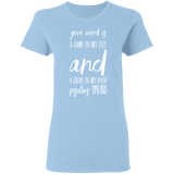 Bible Verse Ladies' 5.3 oz. T-Shirt - "Psalm 119:105" Design 9 (White Font) - Meditate Healing Christian Store