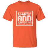 Bible Verse Men 5.3 oz. T-Shirt - "Psalm 119:105" Design 12 (White Font) - Meditate Healing Christian Store