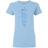 Bible Verses Ladies' 5.3 oz. T-Shirt - "Psalm 61:2" Design 3 - Meditate Healing Christian Store
