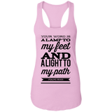 Bible Verses Ladies Ideal Racerback Tank - "Psalm 119:105" Design 15 (Black Font) - Meditate Healing Christian Store