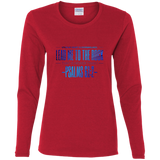 Bible Verse Ladies' Cotton Long Sleeve T-Shirt - "Psalms 61:2" Design 4 - Meditate Healing Christian Store