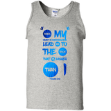 Bible Verse Men 100% Cotton Tank Top - "Psalm 61:2" Design 9 - Meditate Healing Christian Store
