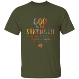 Bible Verse Men 5.3 oz. T-Shirt - "Psalm 73:26" Design 12 - Meditate Healing Christian Store