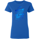 Bible Verses Ladies' 5.3 oz. T-Shirt - "Psalm 61:2" Design 14 - Meditate Healing Christian Store