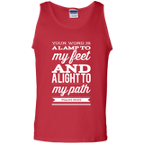 Bible Verse Men 100% Cotton Tank Top - "Psalm 119:105" Design 15 (White Font) - Meditate Healing Christian Store