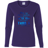 Bible Verse Ladies' Cotton Long Sleeve T-Shirt - "Psalm 61-2" Design 6 - Meditate Healing Christian Store