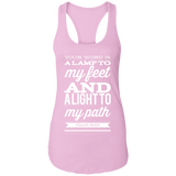 Bible Verse Ladies Ideal Racerback Tank - "Psalm 119:105" Design 15 (White Font) - Meditate Healing Christian Store