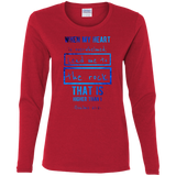 Bible Verse Ladies' Cotton Long Sleeve T-Shirt - "Psalms 61:2" Design 5 - Meditate Healing Christian Store