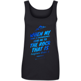 Bible Verses Ladies' 100% Ringspun Cotton Tank Top - "Psalm 61:2" Design 14 - Meditate Healing Christian Store
