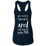 Bible Verse Ladies Ideal Racerback Tank - "Psalm 119:105" Design 9 (White Font) - Meditate Healing Christian Store