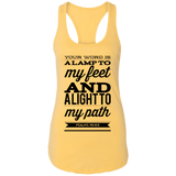 Bible Verses Ladies Ideal Racerback Tank - "Psalm 119:105" Design 15 (Black Font) - Meditate Healing Christian Store
