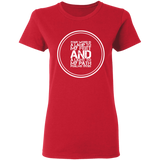 Bible Verse Ladies' 5.3 oz. T-Shirt - "Psalm 119:105" Design 8 (White Font) - Meditate Healing Christian Store