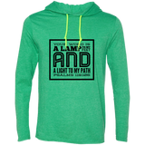 Bible Verse Men Long Sleeve T-Shirt Hoodie - "Psalm 119:105" Design 12 (Black Font) - Meditate Healing Christian Store