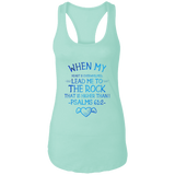 Bible Verses Ladies Ideal Racerback Tank - "Psalm 61:2" Design 17 - Meditate Healing Christian Store