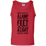 Bible Verse Men 100% Cotton Tank Top - "Psalm 119:105" Design 4 (Black Font) - Meditate Healing Christian Store