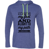 Bible Verse Men Long Sleeve T-Shirt Hoodie - "Psalm 119:105" Design 15 (Black Font) - Meditate Healing Christian Store