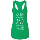 Bible Verse Ladies Ideal Racerback Tank - "Psalm 119:105" Design 20 (White Font) - Meditate Healing Christian Store