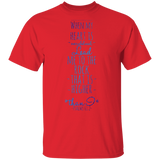 Bible Verse Men 5.3 oz. T-Shirt - "Psalm 61:2" Design 2 - Meditate Healing Christian Store