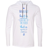 Bible Verse Men Long Sleeve T-Shirt Hoodie - "Psalm 61:2" Design 3 - Meditate Healing Christian Store