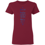 Bible Verses Ladies' 5.3 oz. T-Shirt - "Psalm 61:2" Design 3 - Meditate Healing Christian Store