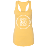Bible Verse Ladies Ideal Racerback Tank - "Psalm 119:105" Design 8 (White Font) - Meditate Healing Christian Store