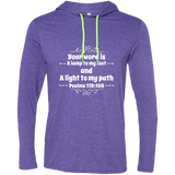 Bible Verse Men Long Sleeve T-Shirt Hoodie - "Psalm 119:105" Design 1 (White Font) - Meditate Healing Christian Store