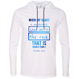 Bible Verse Men Long Sleeve T-Shirt Hoodie - "Psalm 61:2" Design 5 - Meditate Healing Christian Store