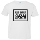 Bible Verse Toddler Jersey T-Shirt - "Psalm 119:105" Design 13 (Black Font) - Meditate Healing Christian Store