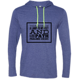 Bible Verse Men Long Sleeve T-Shirt Hoodie - "Psalm 119:105" Design 13 (Black Font) - Meditate Healing Christian Store