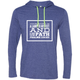 Bible Verse Men Long Sleeve T-Shirt Hoodie - "Psalm 119:105" Design 13 (White Font) - Meditate Healing Christian Store