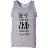 Bible Verse Men 100% Cotton Tank Top - "Psalm 119:105" Design 19 (Black Font) - Meditate Healing Christian Store