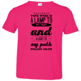 Bible Verse Toddler Jersey T-Shirt - "Psalm 119:105" Design 17 (Black Font) - Meditate Healing Christian Store