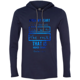 Bible Verse Men Long Sleeve T-Shirt Hoodie - "Psalm 61:2" Design 5 - Meditate Healing Christian Store