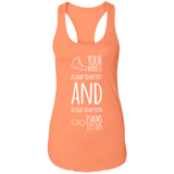 Bible Verse Ladies Ideal Racerback Tank - "Psalm 119:105" Design 20 (White Font) - Meditate Healing Christian Store